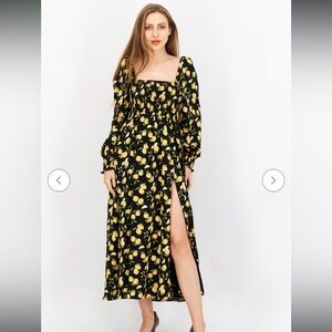 OPT smocked lemon dress